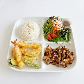 Chicken Teriyaki, Mix Tempura & Spicy Tuna Roll